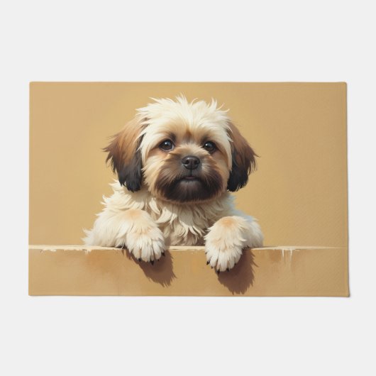 Lhasa Apso Fußmatten Kunst Fußmatte (Vorderseite)