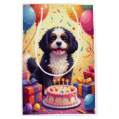 Lhasa Apso Geburtstagsfeier Mittlere Geschenktüte (Vorderseite)