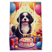 Lhasa Apso Geburtstagsfeier Mittlere Geschenktüte (Rückseite)