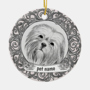 Lhasa Apso Gedenk-Schmuck Keramik Ornament