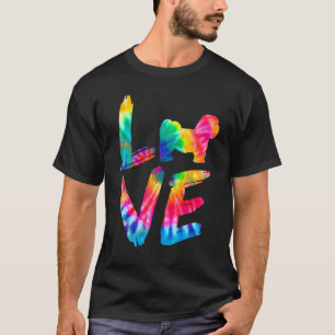 Lhasa Apso Gefärbte Krawatte Liebe Dog Mama Vater T-Shirt