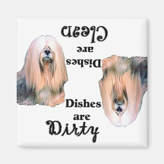 Lhasa Apso Geschirrspüler Magnet (Vorne)