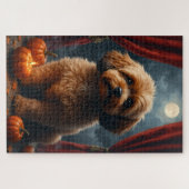 Lhasa Apso Gothic Halloween-Porträtkunst Puzzle (Horizontal)
