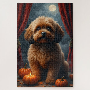 Lhasa Apso Gothic Halloween-Porträtkunst Puzzle
