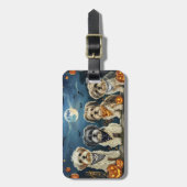Lhasa Apso Halloween Spooky Gepäckanhänger (Vorderseite vertikal)