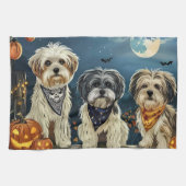 Lhasa Apso Halloween Spooky Geschirrtuch (Horizontal)