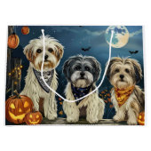 Lhasa Apso Halloween Spooky Große Geschenktüte (Vorderseite)
