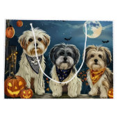 Lhasa Apso Halloween Spooky Große Geschenktüte (Rückseite)