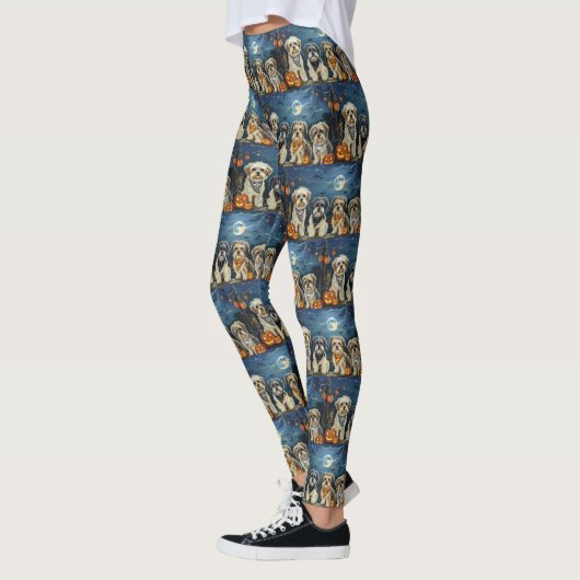 Lhasa Apso Halloween Spooky Leggings (Links)
