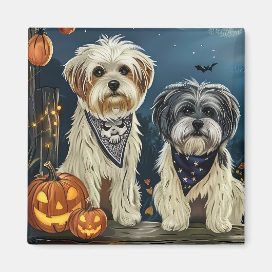Lhasa Apso Halloween Spooky Magnet (Vorne)