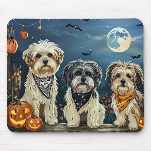 Lhasa Apso Halloween Spooky Mousepad (Vorne)