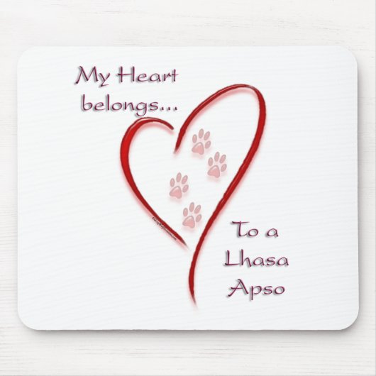 Lhasa Apso Heart Belongs Mousepad (Vorne)