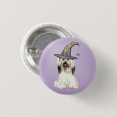Lhasa Apso Hexe Pinback Button (Vorne & Hinten)