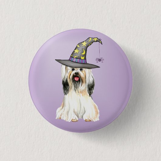 Lhasa Apso Hexe Pinback Button (Vorderseite)