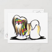 Lhasa Apso Hippie Postkarte (Vorne/Hinten)