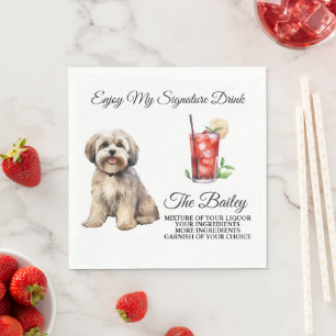 Lhasa Apso Hochzeit Signature Drink Servietten