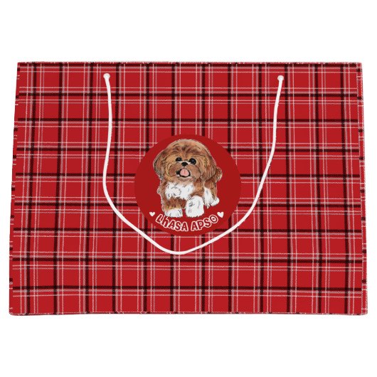 Lhasa Apso Hund Große Geschenktüte (Vorderseite)