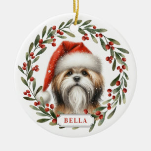 Lhasa Apso Hund Keramik-Kreis-Ornament Keramik Ornament