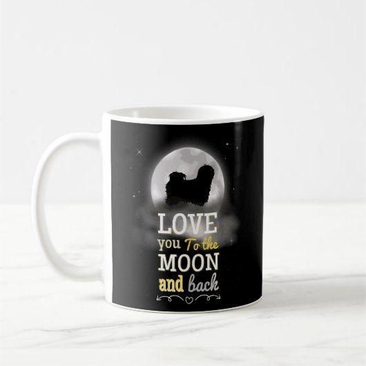 Lhasa Apso Hund Liebe zum Mond Kaffeetasse (Links)