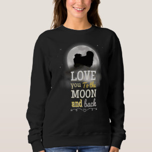 Lhasa Apso Hund Liebe zum Mond Sweatshirt