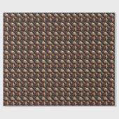 Lhasa Apso Hund mit Weihnachtsgeschenken Kamin Geschenkpapier (Flach)