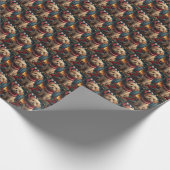 Lhasa Apso Hund mit Weihnachtsgeschenken Kamin Geschenkpapier (Ecke)