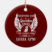 Lhasa Apso Hundespeichernengel Keramik Ornament (Hinten)