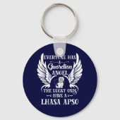 Lhasa Apso Hundespeichernengel Schlüsselanhänger (Vorderseite)