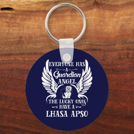 Lhasa Apso Hundespeichernengel Schlüsselanhänger (Vorderseite)