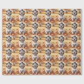 Lhasa Apso im Herbst Erntedank Art Geschenkpapier (Flach)