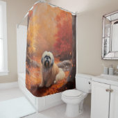 Lhasa Apso im Herbst Leaves Fall Inspiriert Duschvorhang (Beispiel)
