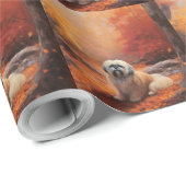 Lhasa Apso im Herbst Leaves Fall Inspiriert Geschenkpapier (Rolleneckpunkt)