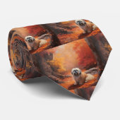 Lhasa Apso im Herbst Leaves Fall Inspiriert Krawatte (Gerollt)
