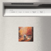 Lhasa Apso im Herbst Leaves Fall Inspiriert Magnet (In Situ (Geschirrspüler))