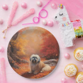 Lhasa Apso im Herbst Leaves Fall Inspiriert Pappteller (Party)