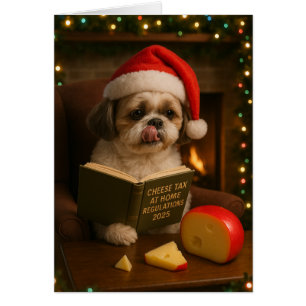Lhasa Apso 'Käse-Steuer' Weihnachtskarte