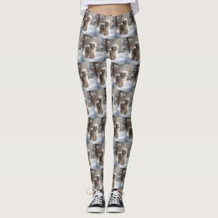 Lhasa Apso Lass es schneien Weihnachten Leggings