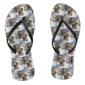 Lhasa Apso Let It Snow Weihnachten Badesandalen (Fußbett)