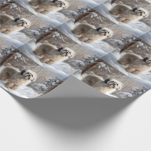 Lhasa Apso Let It Snow Weihnachten Geschenkpapier (Ecke)