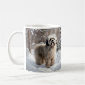 Lhasa Apso Let It Snow Weihnachten Kaffeetasse (Links)