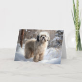 Lhasa Apso Let It Snow Weihnachten Karte (Vorderseite)
