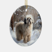 Lhasa Apso Let It Snow Weihnachten Keramik Ornament (Rechts)