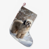 Lhasa Apso Let It Snow Weihnachten Kleiner Weihnachtsstrumpf (Vorderansicht (hängend))