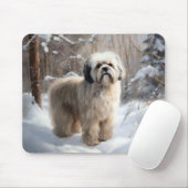 Lhasa Apso Let It Snow Weihnachten Mousepad (Mit Mouse)