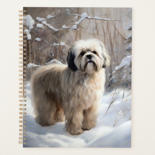 Lhasa Apso Let It Snow Weihnachten Planer (Vorderseite)