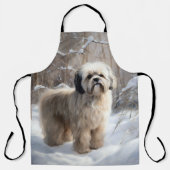 Lhasa Apso Let It Snow Weihnachten Schürze (Vorderseite)