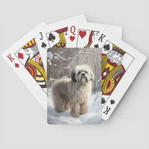 Lhasa Apso Let It Snow Weihnachten Spielkarten