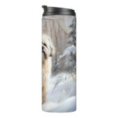 Lhasa Apso Let It Snow Weihnachten Thermosbecher (Nach rechts gedreht)