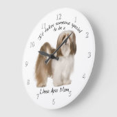 Lhasa Apso Mama Clock Große Wanduhr (Winkel)
