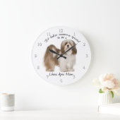 Lhasa Apso Mama Clock Große Wanduhr (Zuhause)